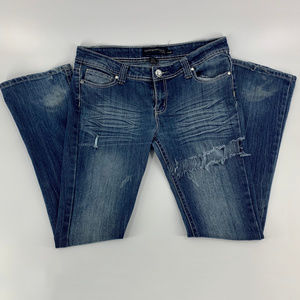 TwentyOne Black Destroyed Slim Boot Stretch Jeans